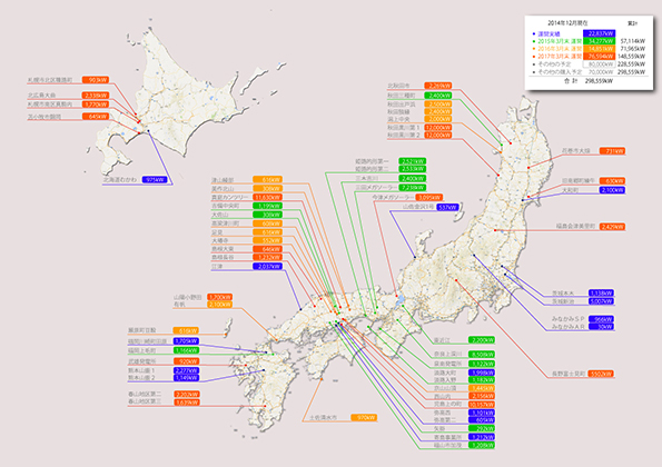 山佐グループ太陽光発電所マップ