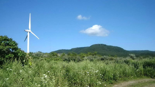 北海道渡島管内恵山町の第三セクターによる風車