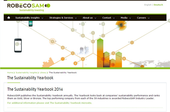 RobecoSAM社『サステナリビティ・イヤーブック2014』