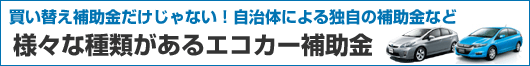 買い替え補助金だけじゃない！自治体による独自の補助金など様々な種類があるエコカー補助金