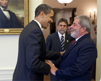ブラジルのルラ大統領と会談したオバマ大統領