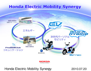 ホンダEV・電動二輪車などを用いた実証実験