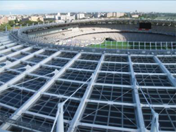 味の素スタジアムに 屋根と太陽光発電を両立するモジュールが導入 ニュース 環境ビジネスオンライン