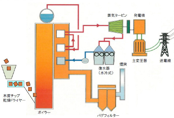 バイオマス発電のイメージ図