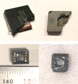 LSI(上)やMEMS(下)も有用金属部分だけを溶解できる