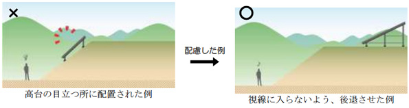 山武市では、候補地として期待されている斜面への設置も基準に引っかかってしまう事もある