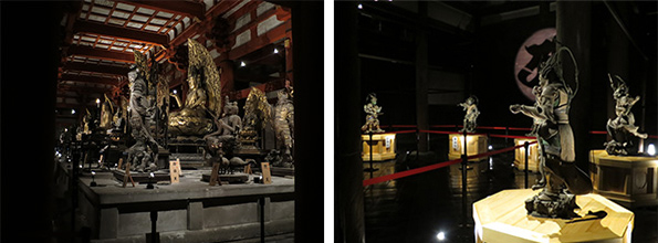 (写真左)立体曼荼羅、(写真右)十二神将像