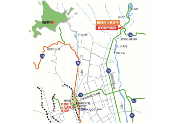 新岩松発電所位置図
