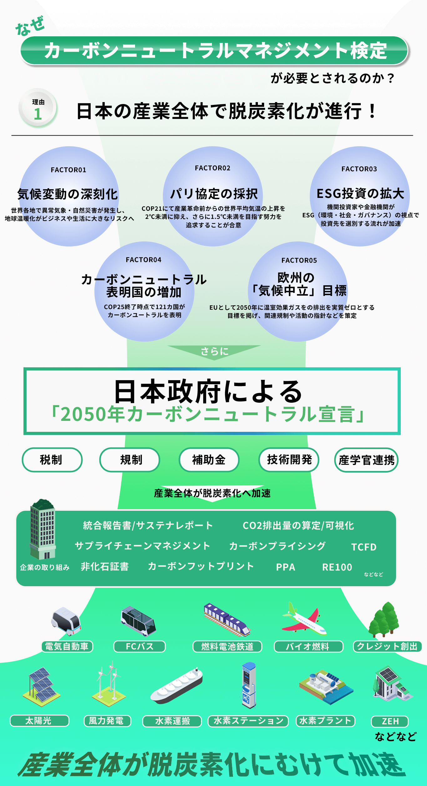 理由１ 日本の産業全体で脱炭素化が進行