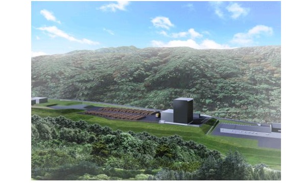 ⽊質バイオマス発電施設・チップ⼯場の完成予想パース