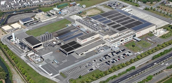九州工場の太陽光発電設備完成予想図