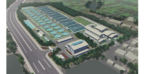 2018年にベトナム国ハノイ市から受注した同市最大規模のエンサ下水処理場（出所：JFEエンジニアリング）