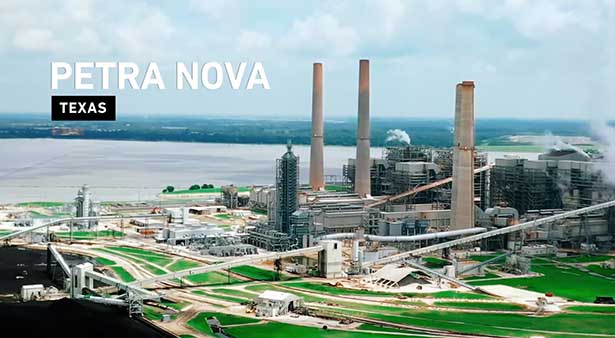 米Petra Nova社に納入したCO2回収プラント／テキサス（出所：youtube　MITSUBISHI HEAVY INDUSTRIES' CO2 CAPTURE TECHNOLOGY）