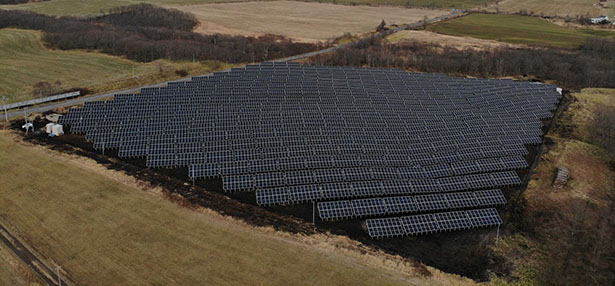 北海道野付郡別海町に新設された高圧太陽光発電所（2,728.8kW）