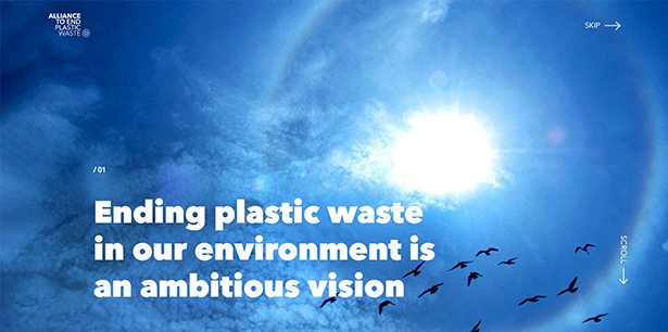 Alliance to End Plastic Wasteウェブサイト