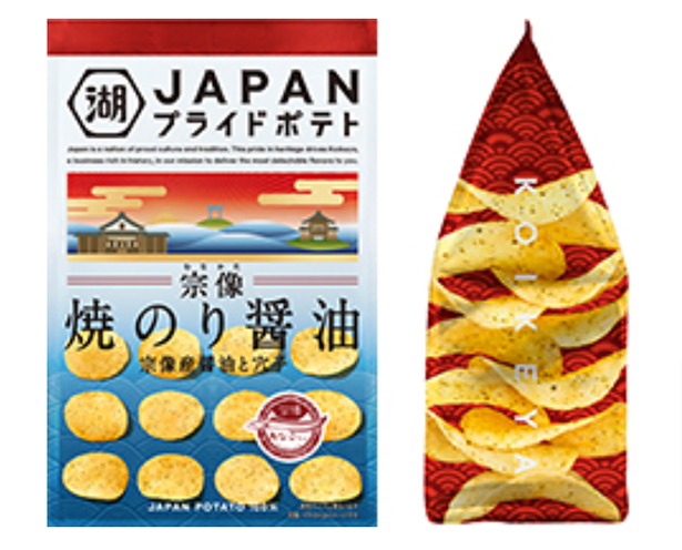 新商品「JAPANプライドポテト 焼のり醤油」パッケージ
（出所）湖池屋