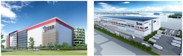 （左から）ESR東扇島・川崎浮島ディストリビューションセンター完成予想
（出所：東急建設）