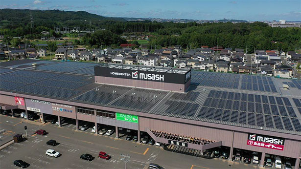 ホームセンタームサシ名取店に設置した太陽光発電システム（出所：東京電力ベンチャーズ）