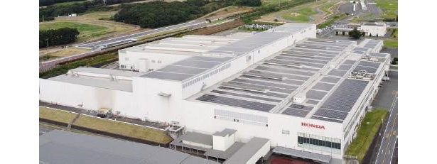 Honda熊本製作所への太陽光発電パネル設置状況（東京ガスエンジニアリングソリューションズ）