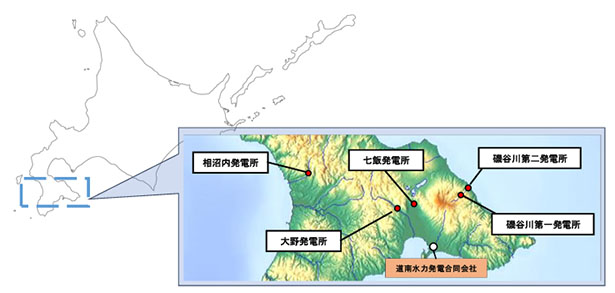 対象発電所位置図（出所：北海道電力）