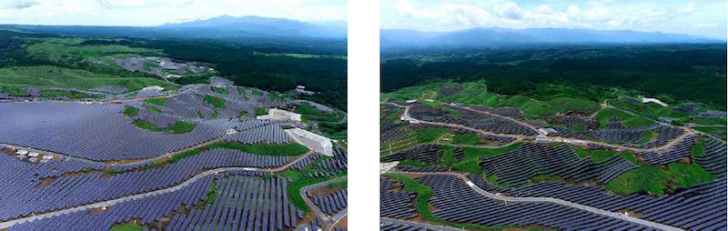 （左）JRE 山都高森第一太陽光発電所／（右）JRE 山都高森第二太陽光発電所 （出所：ジャパン・リニューアブル・エナジー）