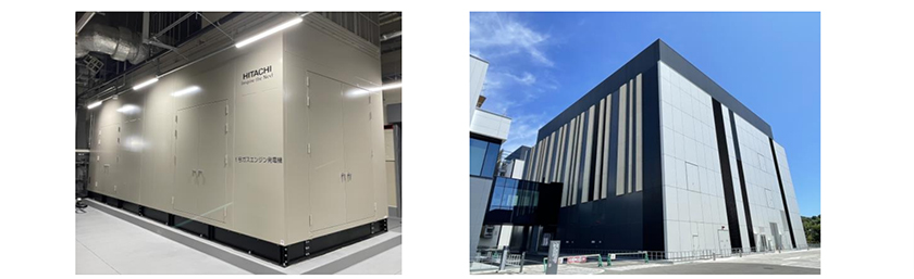 （左）ガスコージェネレーションシステム、（右）エネルギーセンター外観（中央監視室は24時間365 日常駐）（出所：東京ガスエンジニアリングソリューションズ）