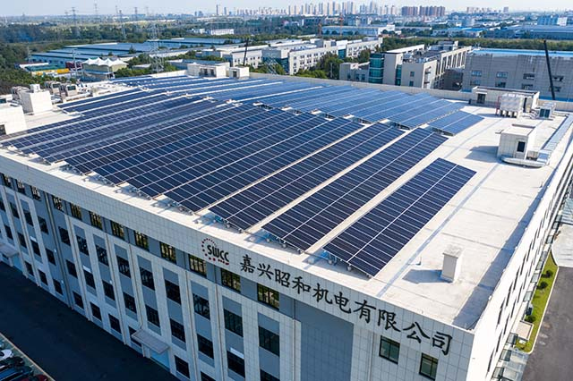 太陽光発電設備を導入した嘉興昭和機電の工場（出所：昭和電線ホールディングス）
