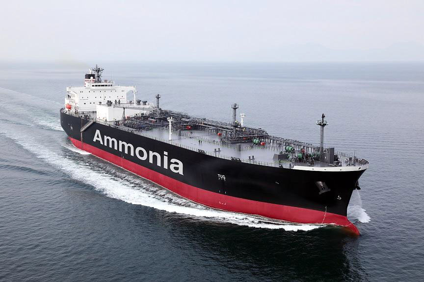 アンモニア燃料アンモニア輸送船のイメージ（出所：日本郵船）