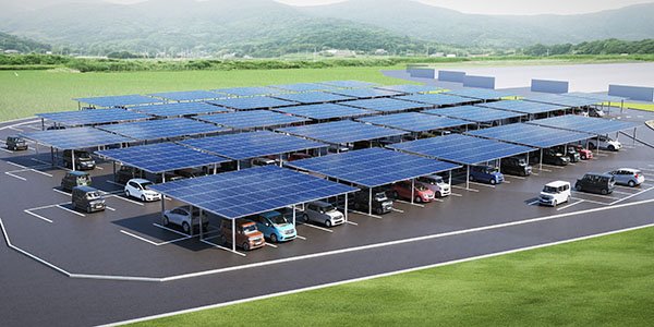 カーポート型太陽光発電設備設置イメージ（出所：東京ガスエンジニアリングソリューションズ）