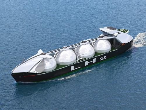 160,000m3型 液化水素運搬船完成イメージ（出所：川崎重工）