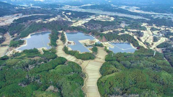 太陽光発電所「パワープラント津波瀬」の全景（出所：東北電力）