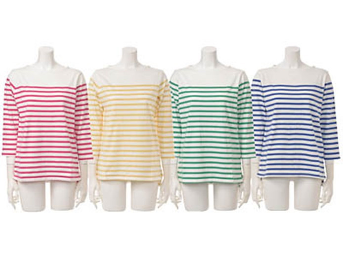 「セブンプレミアム ライフスタイル7分袖パネルボーダーTシャツ」各2,189円(税込)(出所:セブン&アイ・ホールディングス)