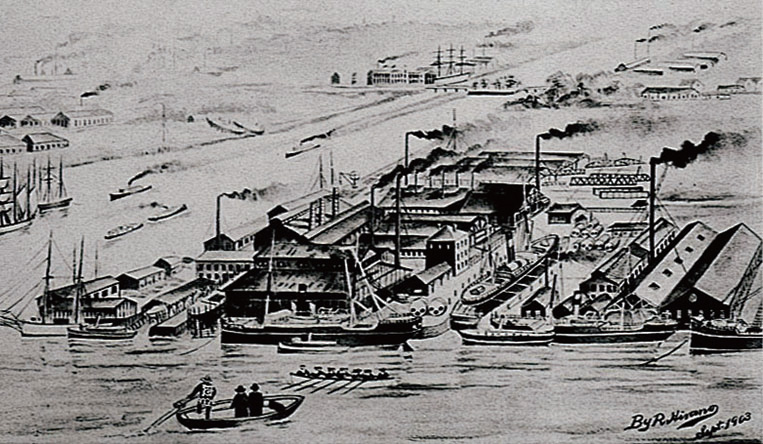 幕府が石川島につくらせた造船所が起源