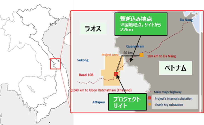 プロジェクトの位置図（出所：三菱商事）