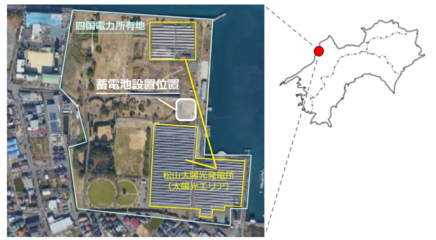 蓄電池の設置位置図(出所:四国電力)