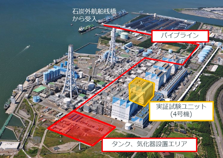 実証事業を行う碧南火力発電所（愛知県碧南市）（出所：JERA）