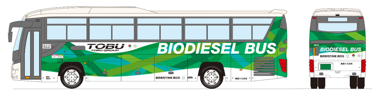 バイオ燃料バス（出所：東武鉄道）