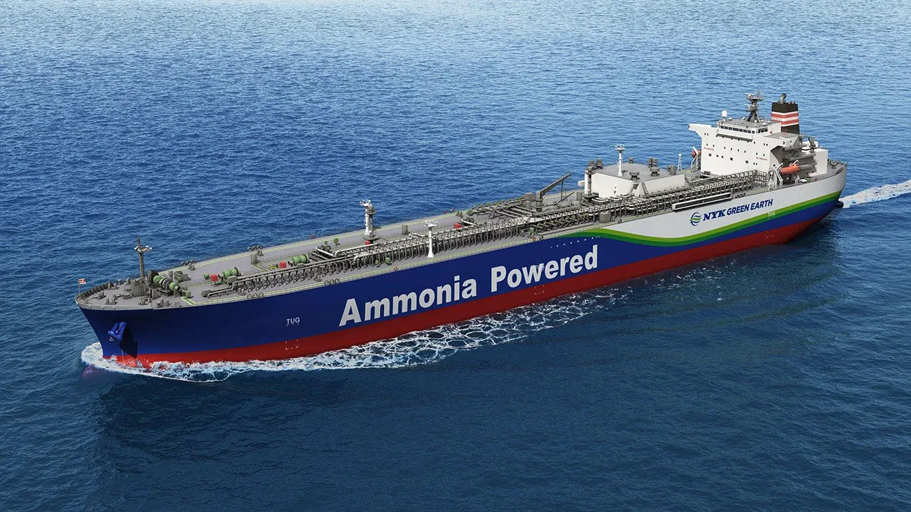 アンモニア燃料アンモニア輸送船　イメージ図（出所：IHI原動機）