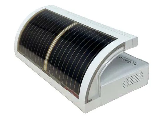 「軽い・曲がる」という「ペロブスカイト太陽電池」の特徴を捉えた外観デザイン（出所：マクニカ）