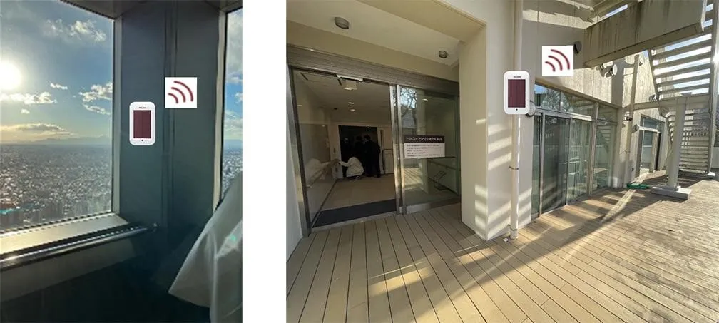 （左）東京都庁展望室／（右）「コーシャハイム向原」での設置イメージ（出所：リコー）