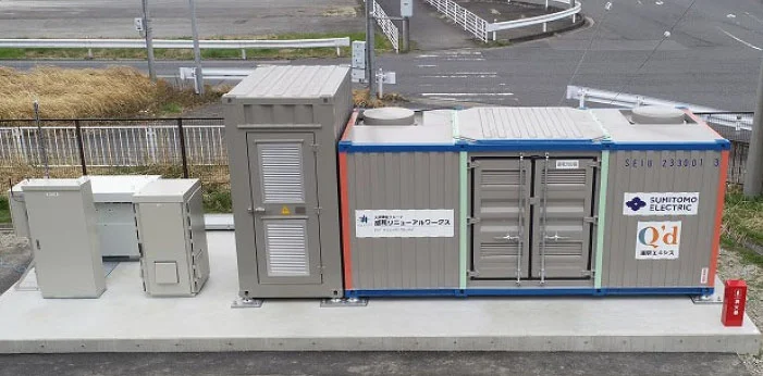 納入したレドックスフロー電池（出所：住友電気工業）