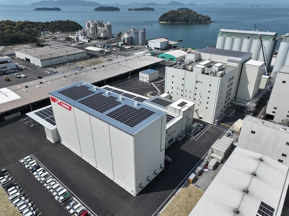 岡山県倉敷市に完成したスマート工場(出所:日清製粉グループ本社)