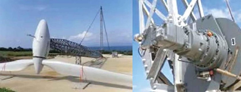 可倒式風力発電設備（出所：沖縄電力）