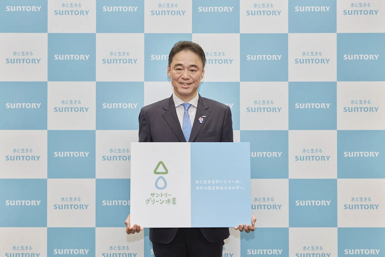6月11日に実施した「サントリーグリーン水素ビジョン」説明会にて。常務執行役員 サステナビリティ経営推進本部長 藤原 正明氏 （出所：サントリーホールディングス）