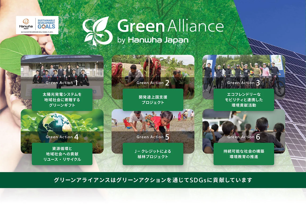 SDGsパートナーシップ制度「Green Alliance(グリーンアライアンス)」第2期始動(出所:ハンファジャパン)
