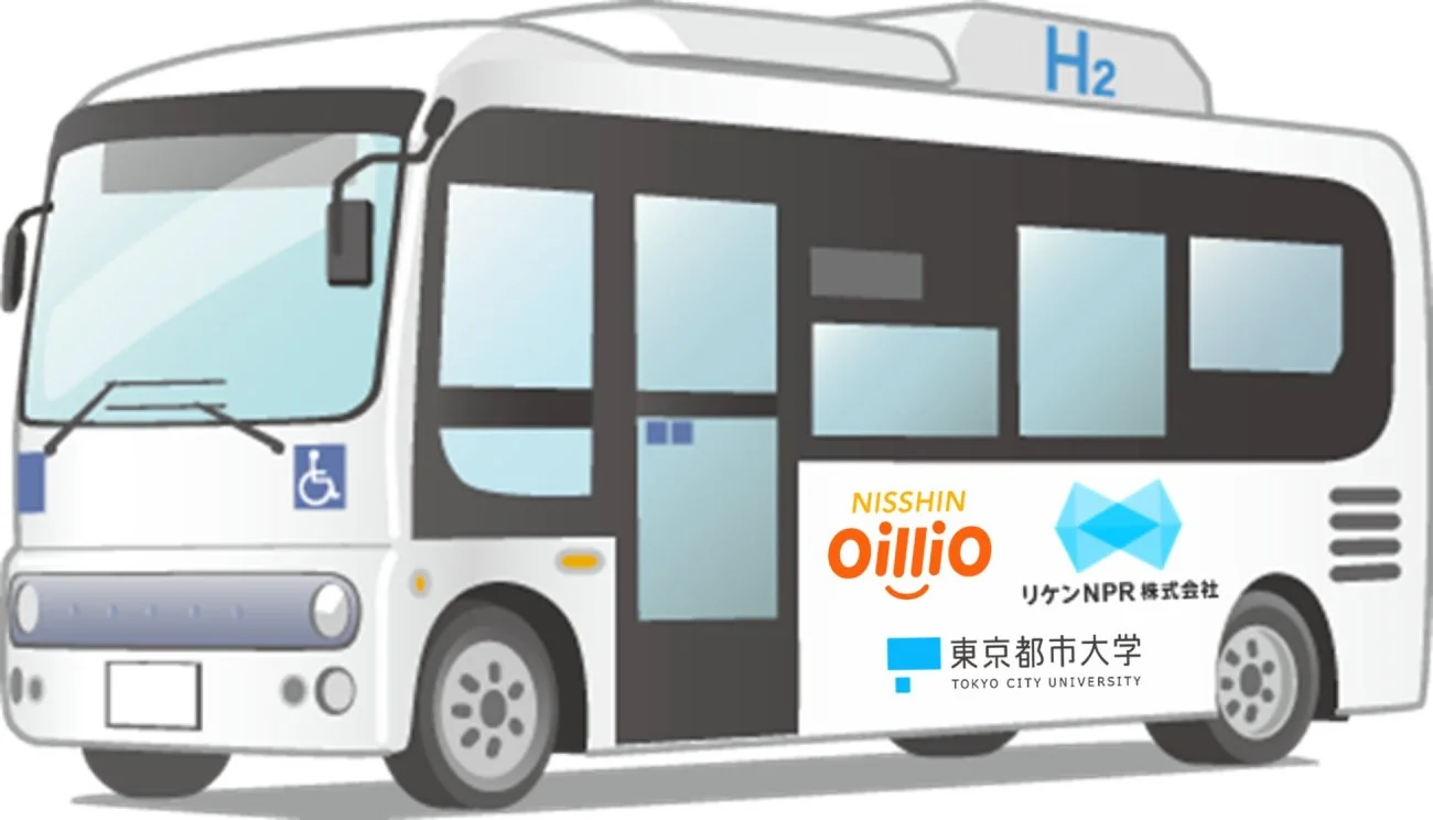 日清オイリオ横浜磯子事業場での工場見学用に使用する水素コンバージョンエンジンを用いた環境対応バスのイメージ(出所:日清オイリオグループ)