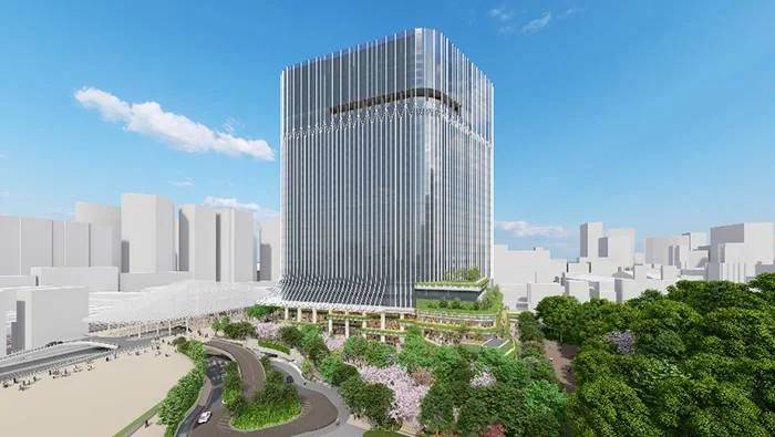 「品川駅西口地区A地区新築計画（仮称）」北西側の外観イメージ（出所：京浜急行電鉄）