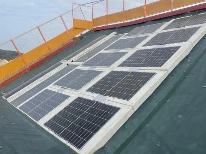 設置した太陽光発電ブロック（出所：パシフィックコンサルタンツ）