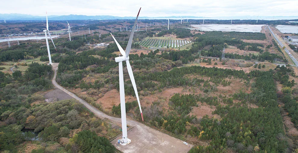 米Amazonは陸上風力発電所由来の再エネを日本での事業運営に活かす（出所：Amazon）
