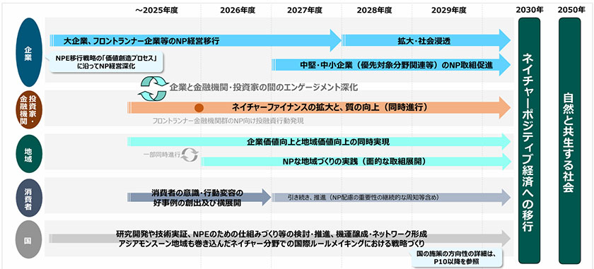 「ネイチャーポジティブ経済」移行に向けた過程(出所:環境省)